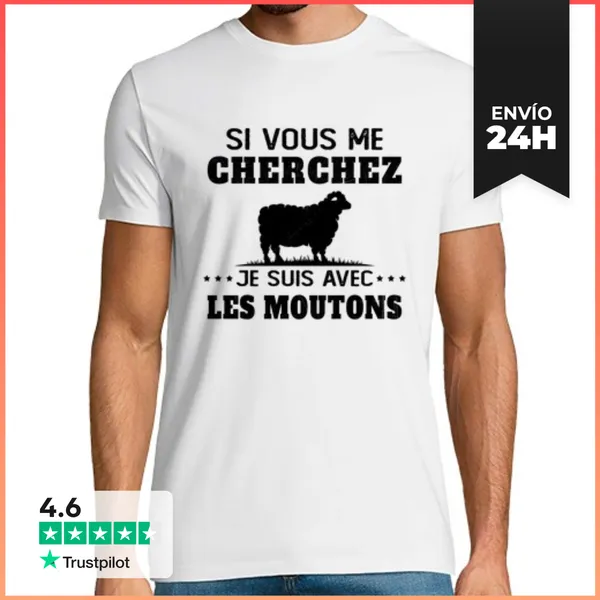 Camiseta Hombre Clásica Granja De Humor Agrícola De Ovejas