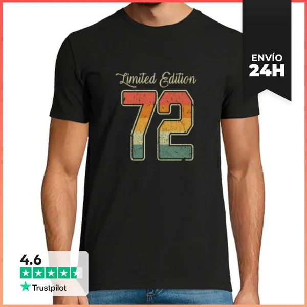 Camiseta Hombre Clásica Retro Limited Edition 50 Vintage 1972