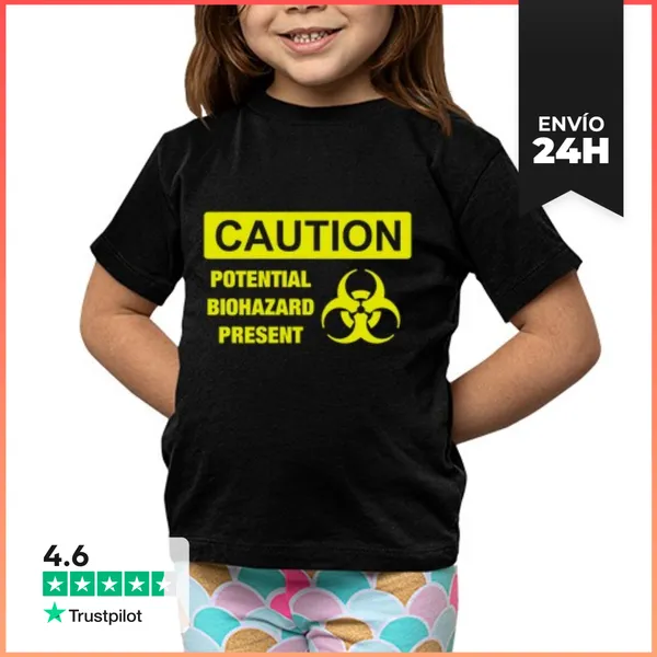 Camiseta Clásica Para Niños Caution, Potential Biohazard