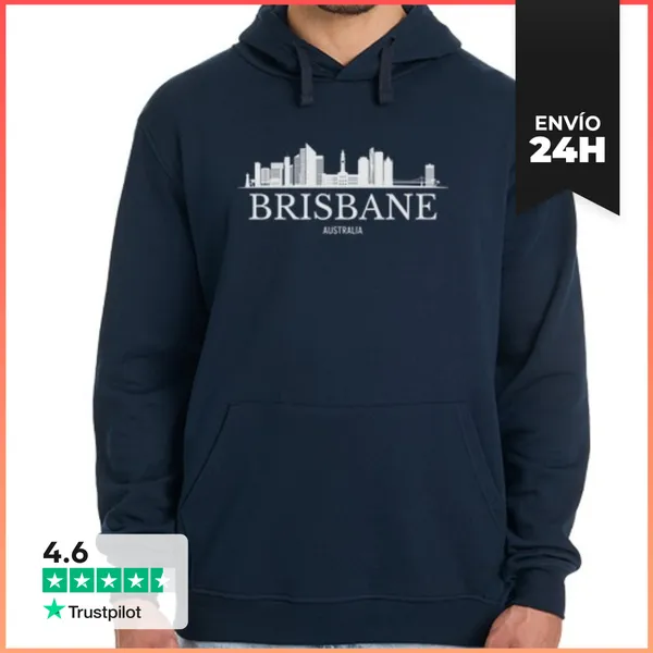 Sudadera Unisex Con Capucha Brisbane Australia, Horizonte