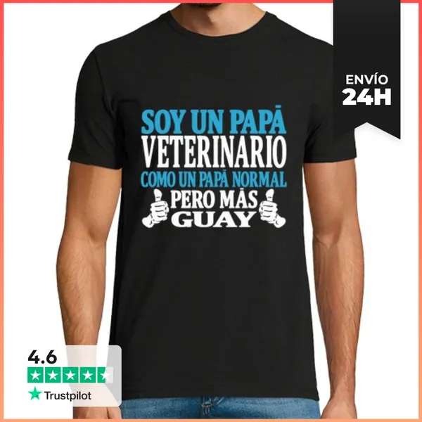Camiseta Hombre Clásica Soy Un Papá Veterinario LaTostadora