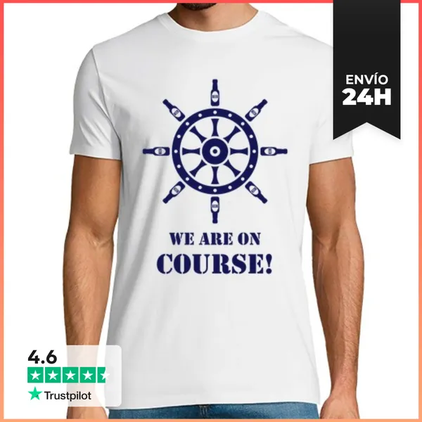 Camiseta Hombre Clásica Estamos En Curso - Cerveza - Timón De