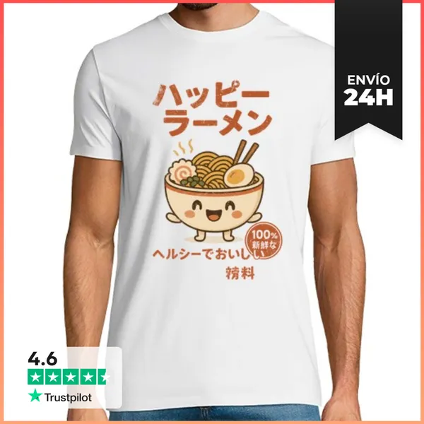 Camiseta Hombre Clásica Happy Ramen LaTostadora