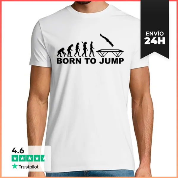 Camiseta Hombre Clásica Evolución Nacido Para Saltar Del