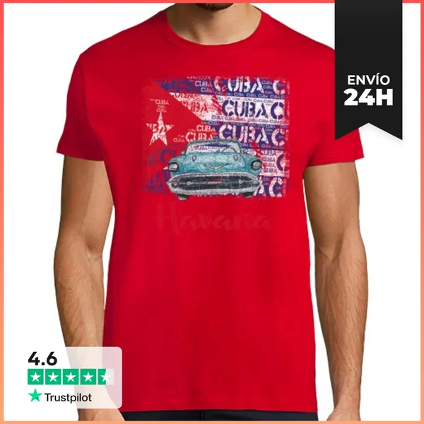 Camiseta Hombre Clásica La Habana Cuba Coche Clásico LaTostadora