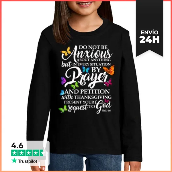 Camiseta Manga Larga Para Niños No Te Angusties Por Nada