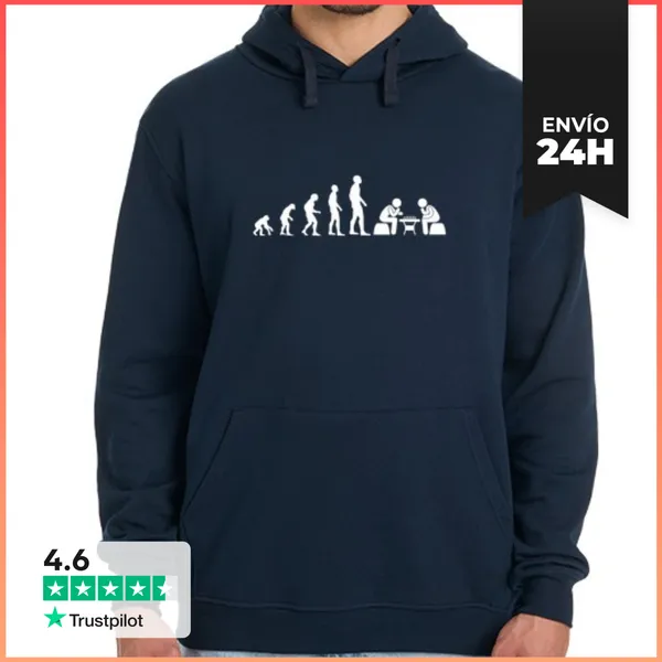 Sudadera Unisex Con Capucha Evolución Ajedrez Humor Ajedrez