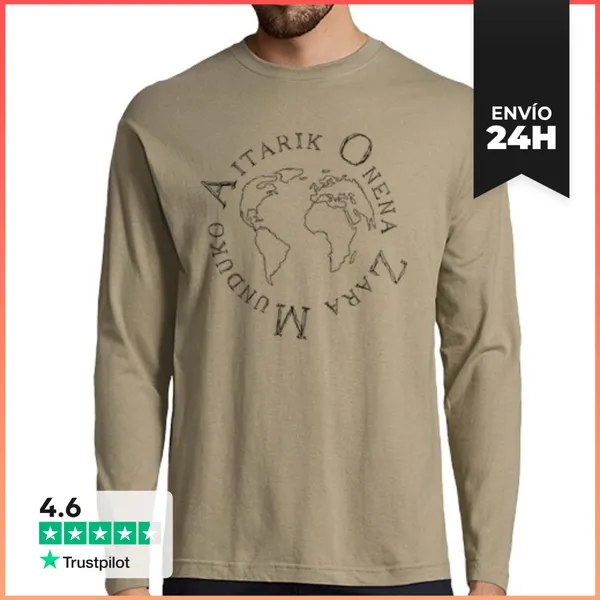 Camiseta Hombre Manga Larga Munduko Aitarik Onena. AH LaTostadora
