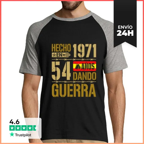 Camiseta Hombre, Estilo Béisbol Dando Guerra Desde 1971