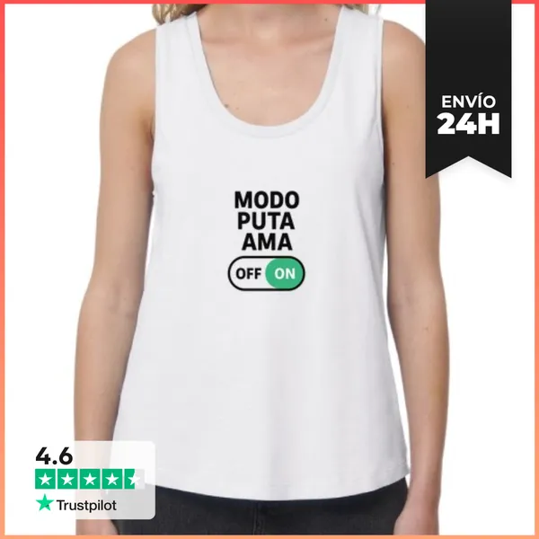 Camiseta Mujer Sin Mangas, Loose Fit Puta Ama LaTostadora
