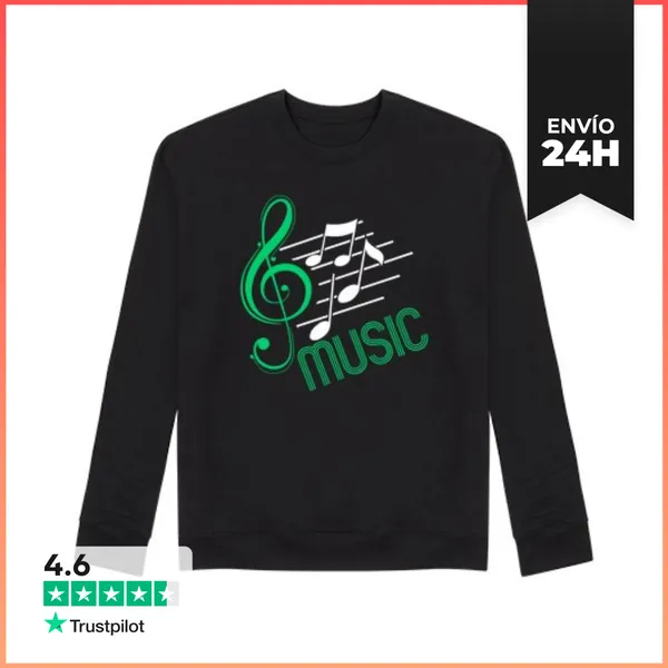 Sudadera Unisex Musica Verde LaTostadora