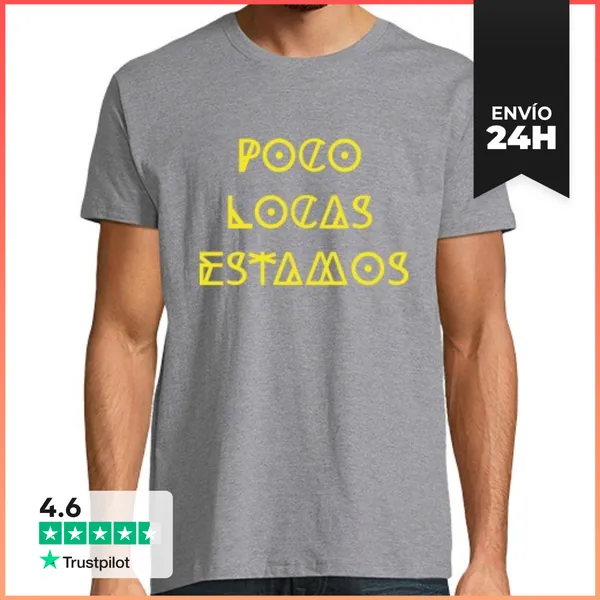 Camiseta Hombre Clásica PLE Solidaria Hombre, Manga Corta, Gris