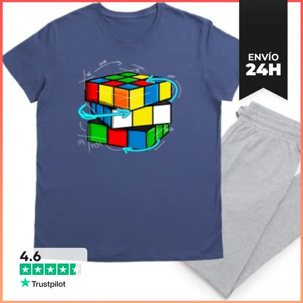 Pijama Cubo Rubik Matemático Friki Geek Retro 80 LaTostadora