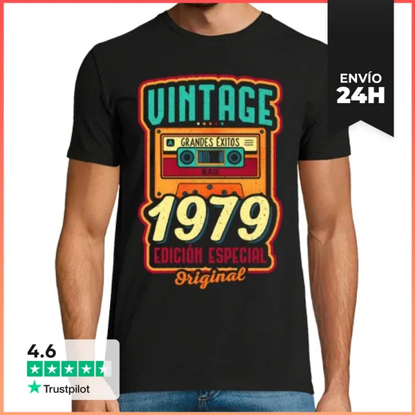 Camiseta Hombre Clásica Vintage 1979 LaTostadora