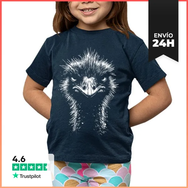Camiseta Clásica Para Niños Pájaro Avestruz Carácter LaTostadora