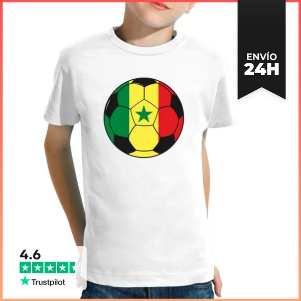 Camiseta Clásica Para Niños Equipo De Fútbol Senegal LaTostadora