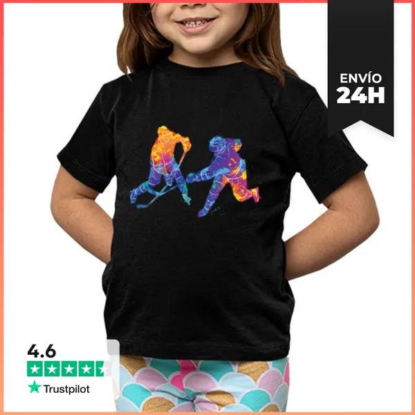 Camiseta Clásica Para Niños Diseño De Acuarela De Hockey Sobre