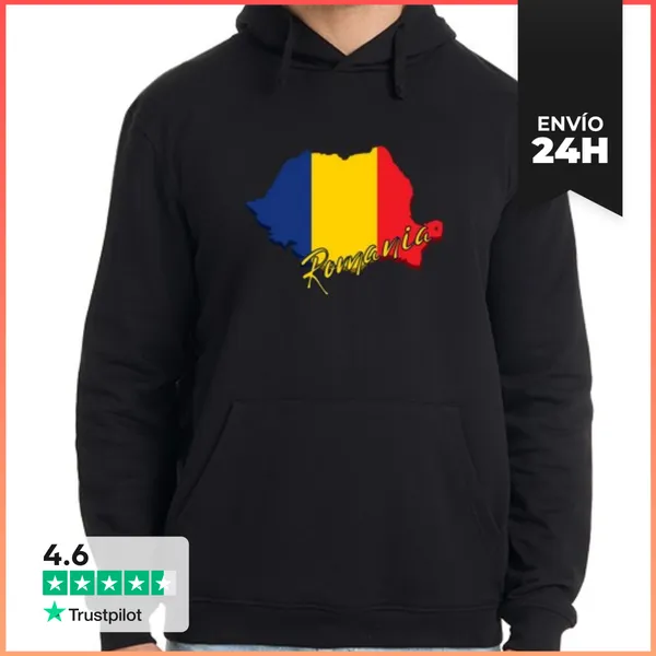 Sudadera Unisex Con Capucha Bandera De Rumania, Amo Rumania