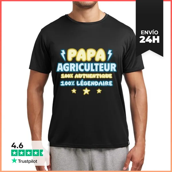 Camiseta Deportiva Hombre Papá Granjero Granjero Tractor