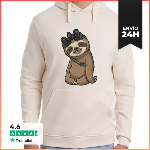Sudadera Unisex Con Capucha Gafas De Visión Nocturna De Perezoso