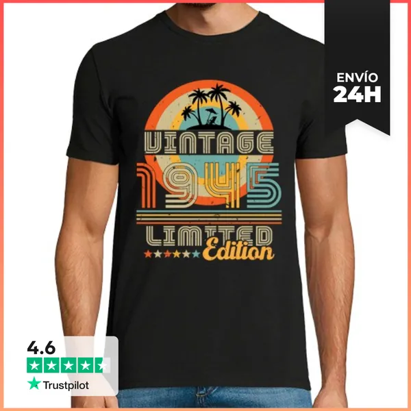 Camiseta Hombre Clásica Regalo De Cumpleaños De 1945 1945