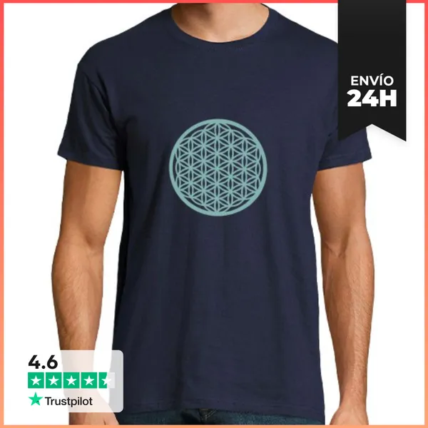 Camiseta Hombre Clásica Flor De La Vida LaTostadora