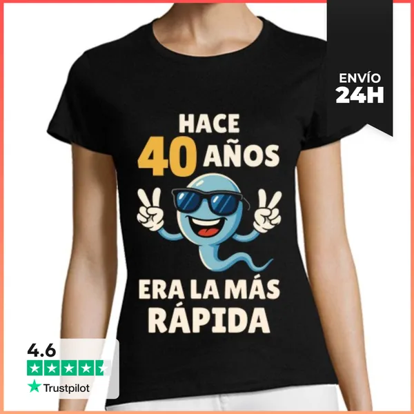 Camiseta Mujer Clásica Hace Años La Más Rápida Cumpleaños