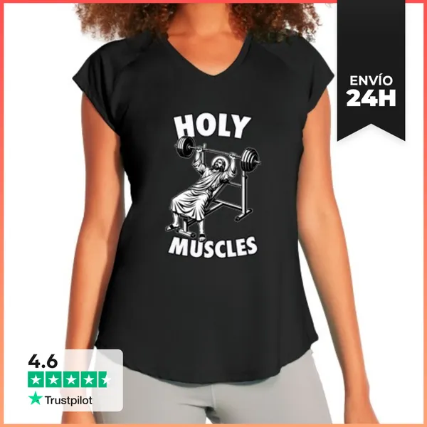 Camiseta Deportiva Mujer Músculos Sagrados - Gimnasio De Jesús -