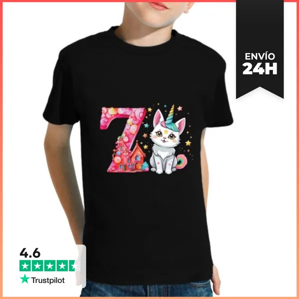 Camiseta Clásica Para Niños Séptimo Cumpleaños LaTostadora