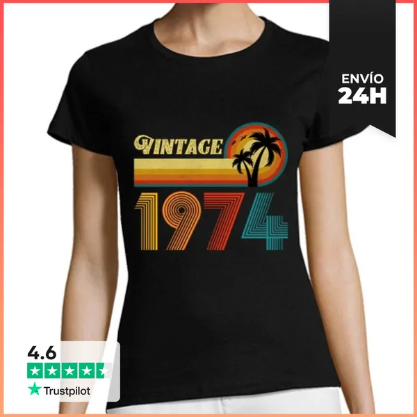 Camiseta Mujer Clásica Regalo De Cumpleaños 49 Años Retro Vint