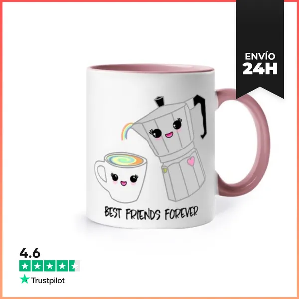 Taza De Colores Cafetera Y Taza Kawaii BFF LaTostadora