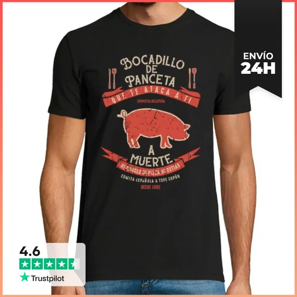 Camiseta Hombre Clásica Bocadillo De Panceta Colors LaTostadora