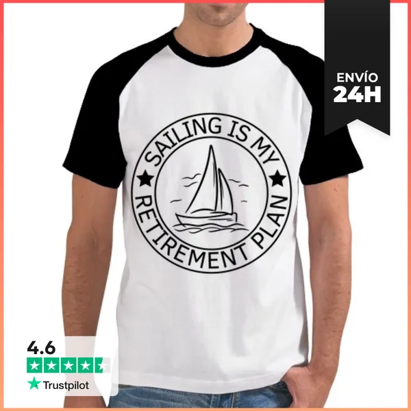 Camiseta Hombre, Estilo Béisbol Navegar Es Mi Plan De Jubilación
