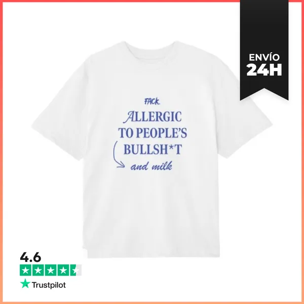 Camiseta Oversize Allergic To Milk Camiseta Oversize Blanca