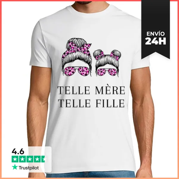 Camiseta Hombre Clásica Una Madre Así Una Hija Así Mamá Feliz Día