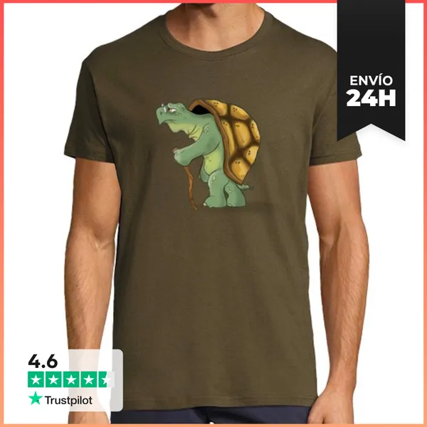 Camiseta Hombre Clásica Tortuga Octogenaria Camiseta Hombre