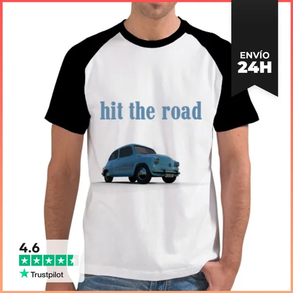 Camiseta Hombre, Estilo Béisbol Hit The Road LaTostadora