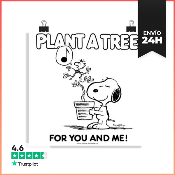 Póster Cuadrado Snoopy Plant A Tree LaTostadora