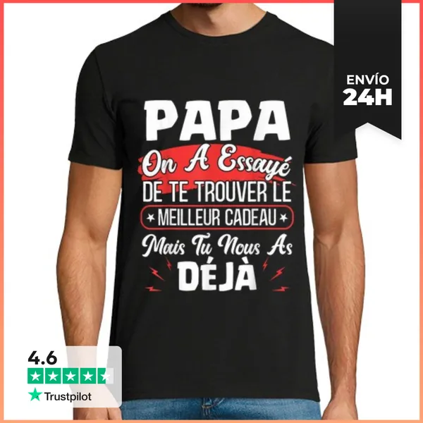 Camiseta Hombre Clásica Papá Regalo Día Del Padre Personalizado