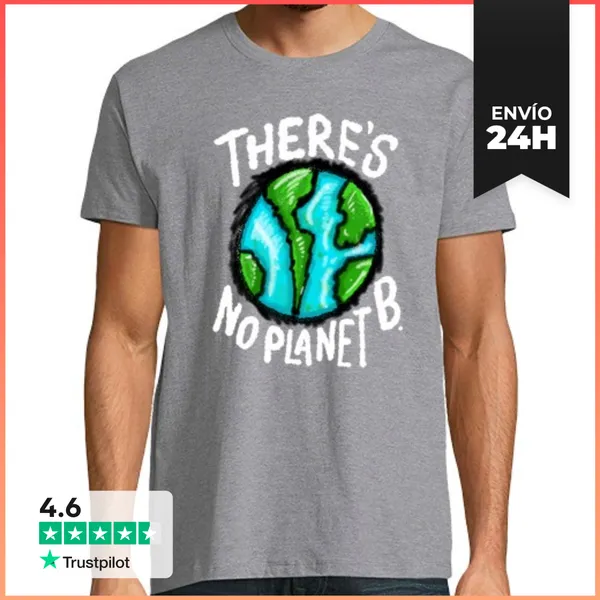 Camiseta Hombre Clásica There Is NO PLanet B Ecologic Awareness