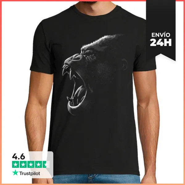 Camiseta Hombre Clásica Rey Gorila LaTostadora