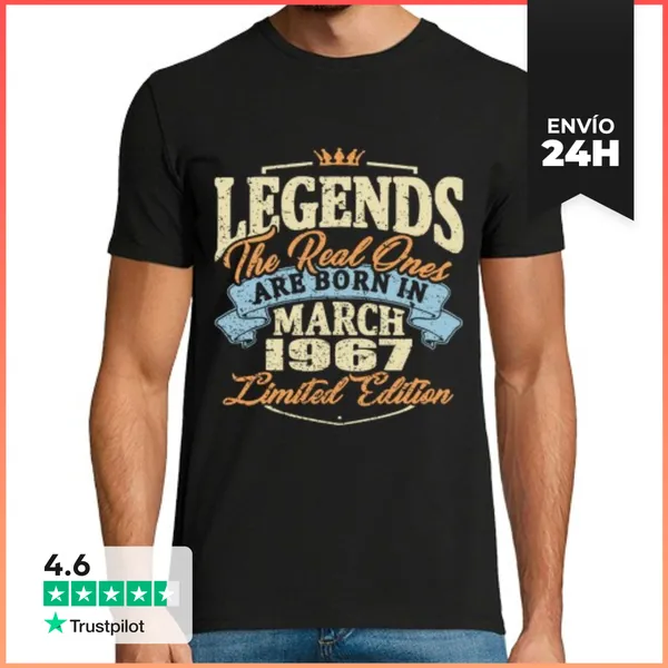 Camiseta Hombre Clásica Nacido En Marzo De 1967 LaTostadora