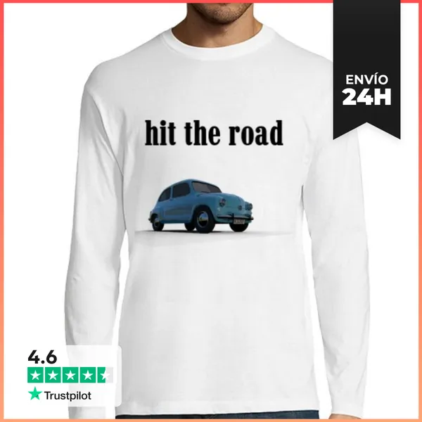Camiseta Hombre Manga Larga Hit The Road LaTostadora