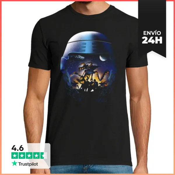 Camiseta Hombre Clásica Hombre, Manga Corta, Negra, Calidad Extra
