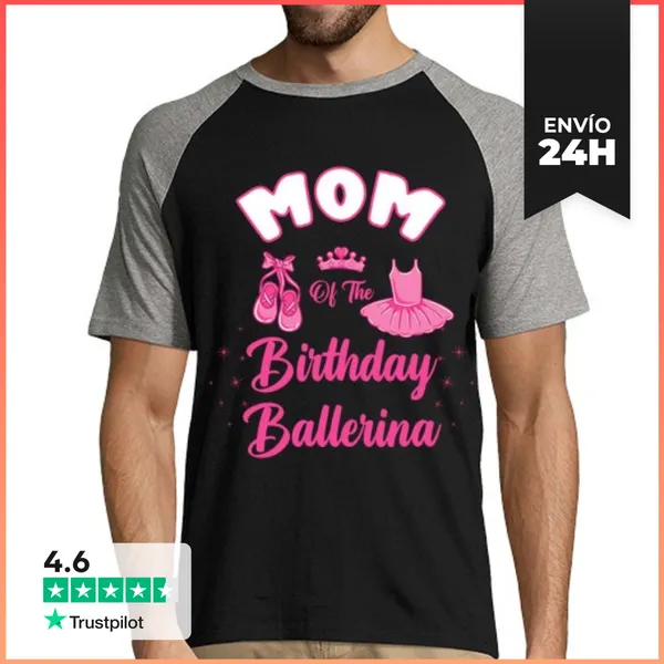 Camiseta Hombre, Estilo Béisbol Mamá De La Bailarina De