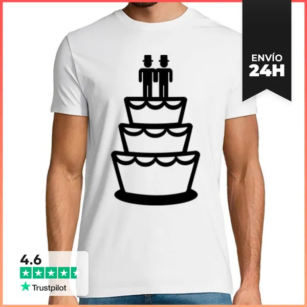 Camiseta Hombre Clásica Pastel De Boda Gay LaTostadora