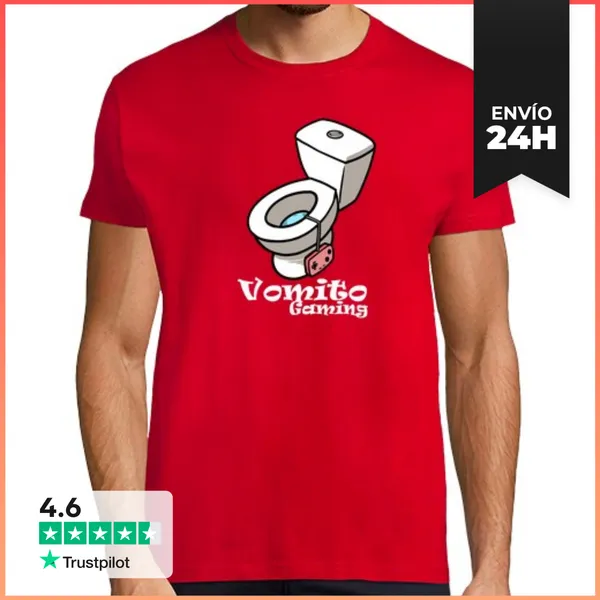 Camiseta Hombre Clásica Vomito Gaming LaTostadora