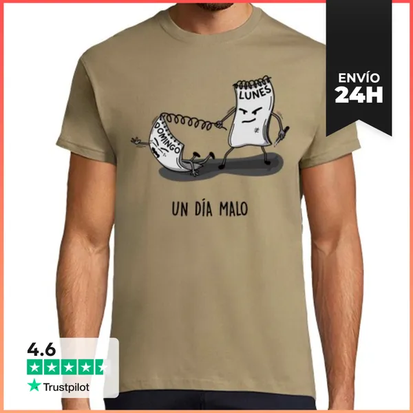 Camiseta Hombre Clásica UN DÍA MALO LaTostadora