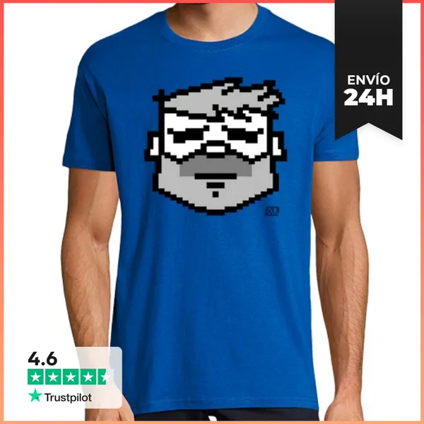 Camiseta Hombre Clásica PIXEL HEAD DADDY LaTostadora
