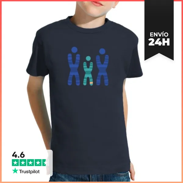Camiseta Clásica Para Niños Niño, Manga Corta, Azul Marino